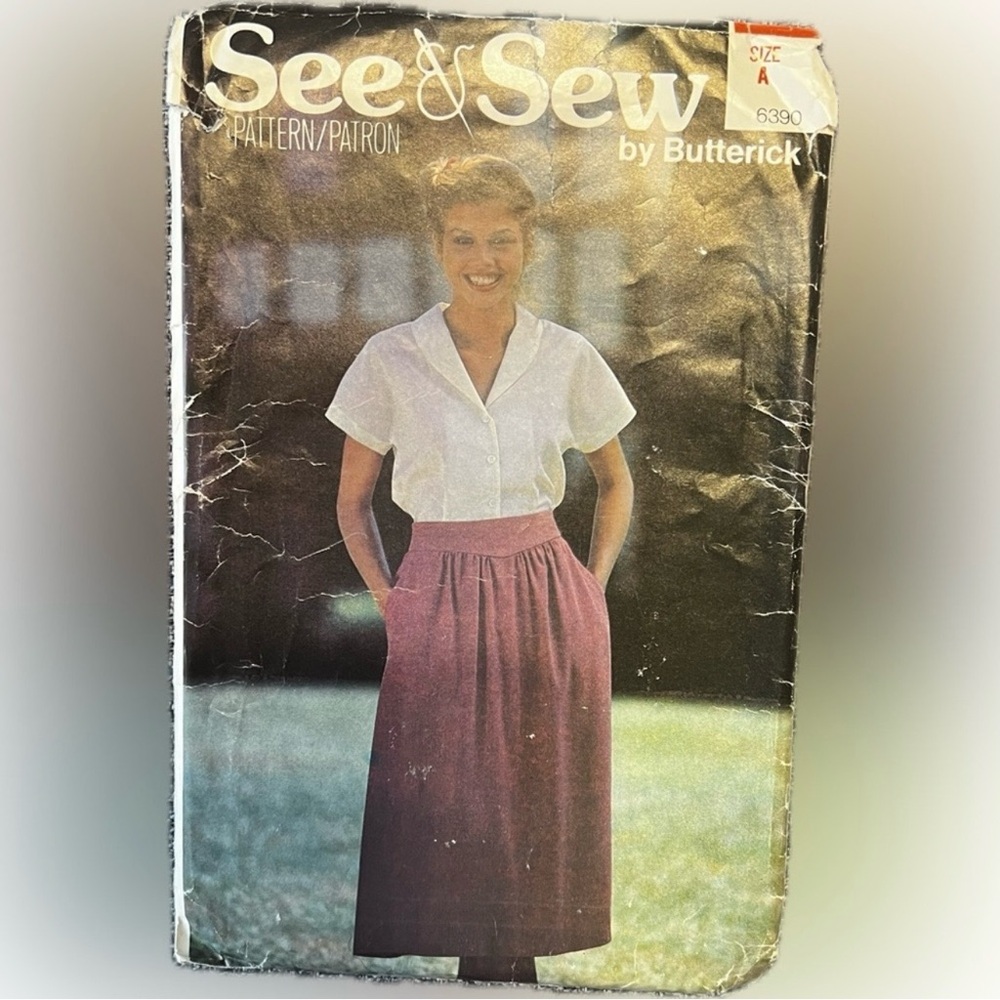 🍄Vintage New Butterick 6390 Blouse Skirt Uncut Pattern Sewing Women 8, 10, 12